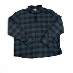 L.L.Bean Green and Blue Plaid Flannel Men's Shirt